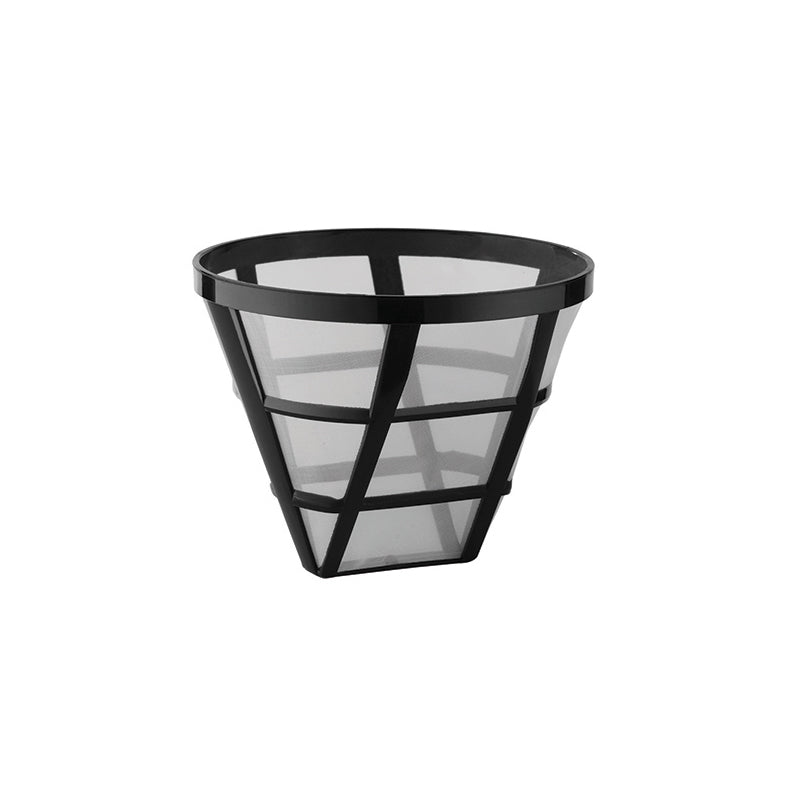 Der Unold Dauerfilter für KAFFEEAUTOMAT Easy Black 28025 ist ein wiederverwendbarer, konischer Kaffeefilter mit schwarzem Kunststoffrahmen und feinmaschigen Seitenwänden für eine effiziente Filterung des Kaffeesatzes.