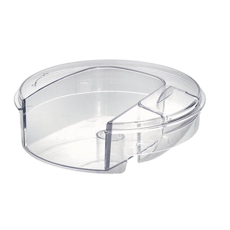Der Unold Deckel - Klarsichtdeckel für EISMASCHINE 8875, 48816 und 48840 ist ein klarer, runder Deckel mit Ausguss und Klappdeckel, der sicher auf passende Eismaschinenbehälter passt.