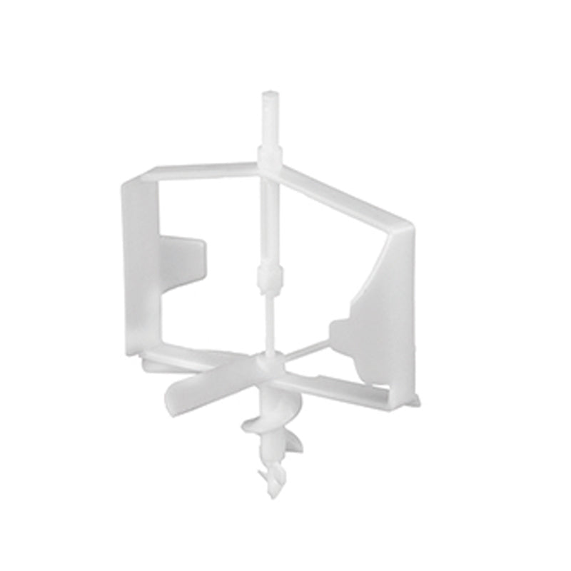 Unold Mischer für EISMASCHINE Softi 48860: Weißer Knethakenaufsatz aus Kunststoff mit Mittelschaft, Spiralhaken an der Unterseite und rechteckigem Rahmen zum effizienten Teigmischen.