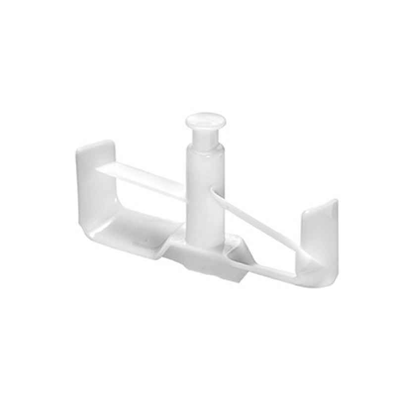 Weißer Knethakenaufsatz aus Kunststoff für die Küchenmaschine Unold Mischer für EISMASCHINE Profi Plus 48880, mit zwei gebogenen Armen, einem zentralen vertikalen Pfosten und einer flachen Basis zum Kneten von Teig.