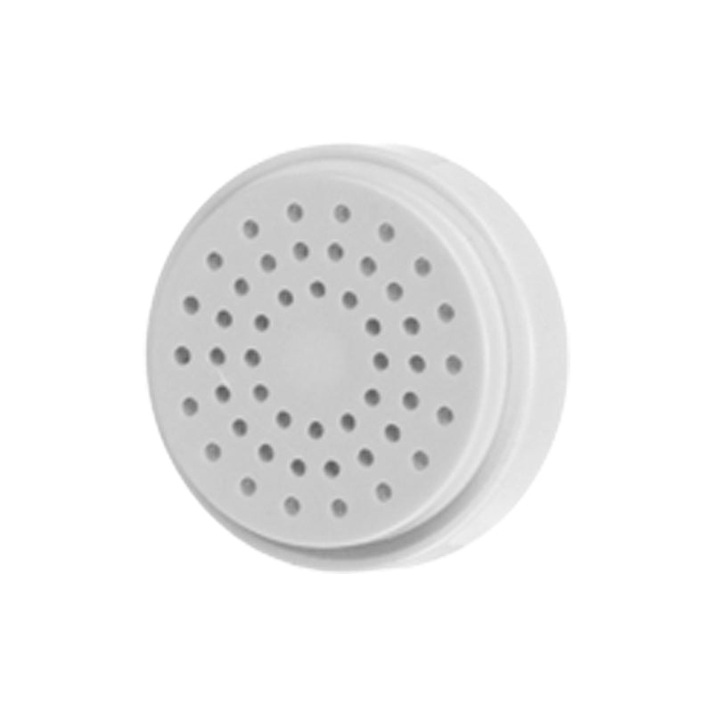 Die Unold Matrize Spaghetti für NUDELMEISTER 68801 ist ein rundes, weißes Kunststoffzubehör mit mehreren kleinen Löchern auf der Vorderseite, das vor einem schlichten weißen Hintergrund abgebildet ist.