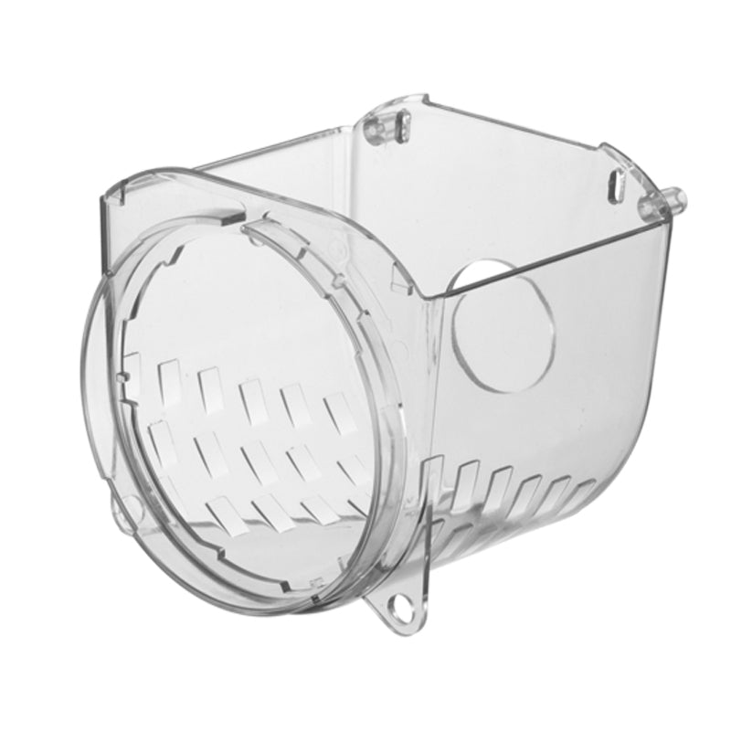 Der Unold Rührbehälter für NUDELMEISTER 68801 ist ein durchsichtiger, rechteckiger Kunststoffbehälter mit abgerundeter Vorderseite und geschlitzten Belüftungslöchern, der als Ersatz-Rührschüssel für die Nudelmaschine NUDELMEISTER 68801 konzipiert ist.