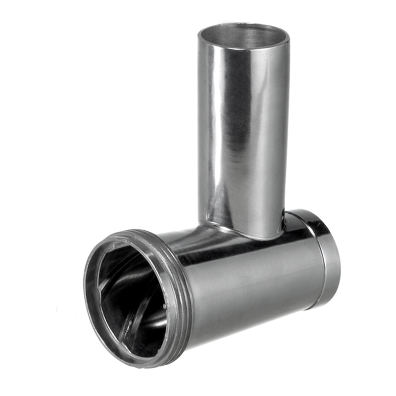 Das Unold Schneckengehäuse für FLEISCHWOLF 78131 ist ein Fleischwolfaufsatz aus Edelstahl mit zylindrischem Einfüllstutzen und horizontaler Mahlkammer, passend für Küchenmaschinen.