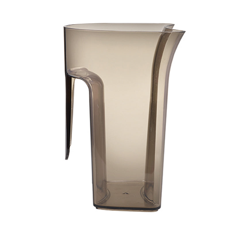 Die Unold Saft-/Tresterschale für SLOW JUICER 78255 ist ein durchscheinender, braun getönter Kunststoffkrug mit eckigem, modernem Design und integriertem Seitengriff.