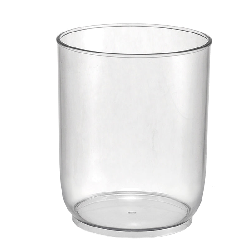 Der Unold Schnittgutbehälter für SPIRALSCHNEIDER 78402 ist ein klarer, leerer zylindrischer Behälter mit glatter Oberfläche und abgerundetem Boden, abgebildet vor einem weißen Hintergrund.