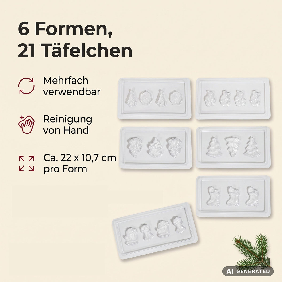 Schokoladenformen Weihnachten 6er-Set