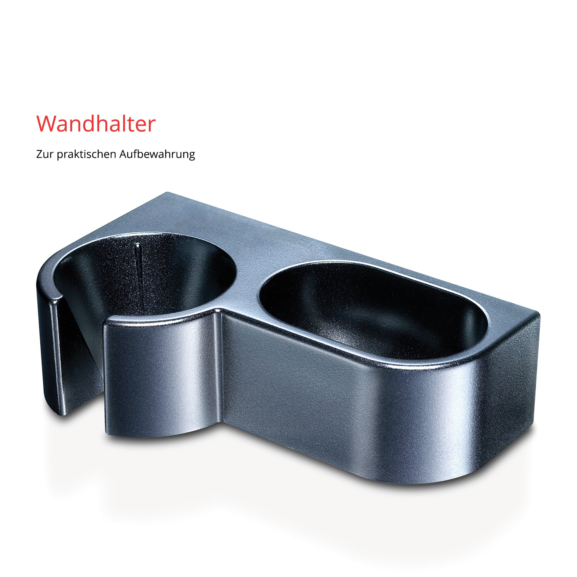 Der ESGE-Zauberstab M100 Exklusiv Edition von ESGE-Zauberstab wird angezeigt. Der Schriftzug "Wandhalter" und "Zur praktischen Aufbewahrung" erscheint oben links im Bild auf weißem Hintergrund.