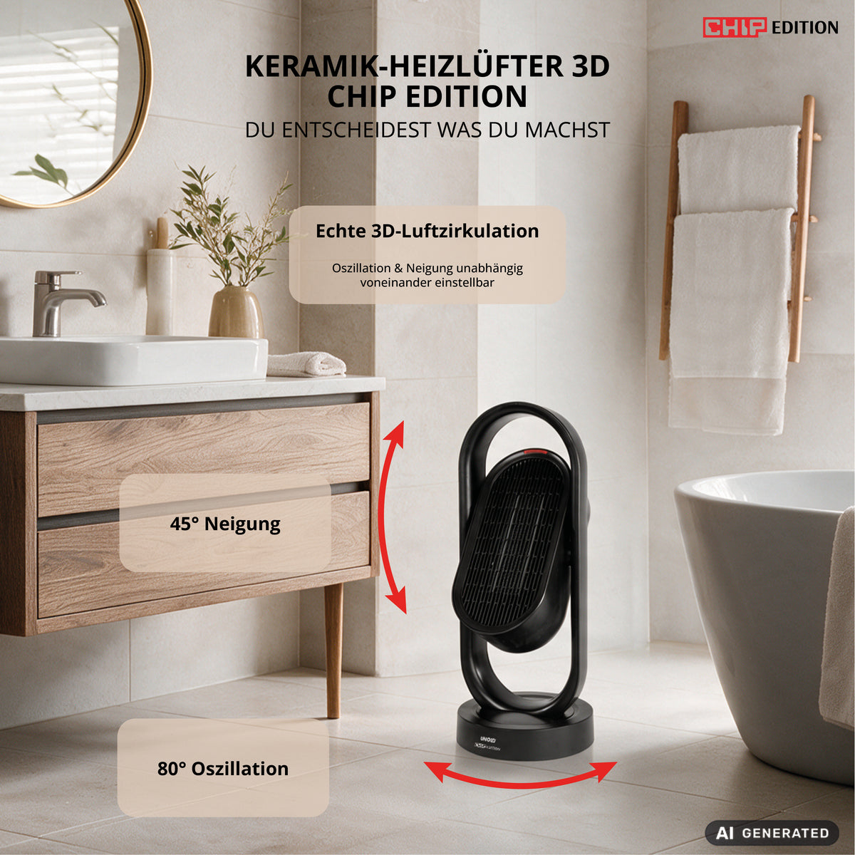 Keramik-Heizlüfter 3D CHIP Edition