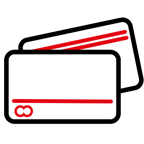 Eine rote Umrisszeichnung von zwei Essstäbchen, die Nudeln über einer Schüssel halten. Darunter befinden sich zwei kleine Kreise, die wahrscheinlich Sushi-Rollen oder Lebensmittel darstellen. Der Hintergrund ist transparent.