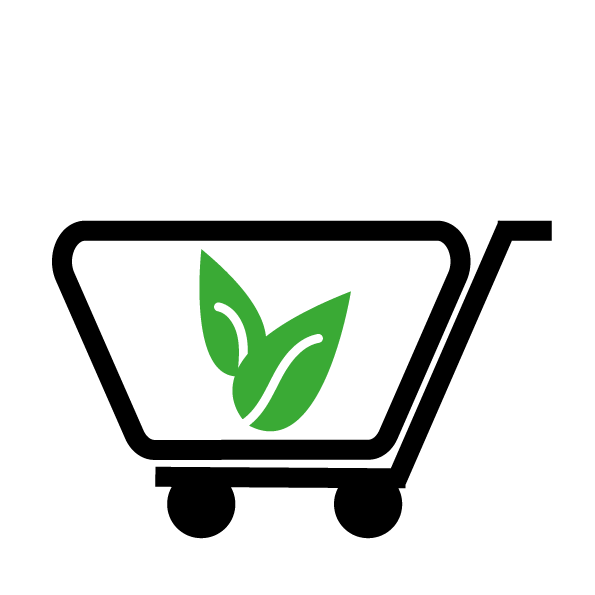 Eine schlichte schwarze Abschlusskappe mit zwei grünen Blättern an der Basis, die Bildung und Nachhaltigkeit bzw. umweltfreundliches Lernen symbolisieren. Der Hintergrund ist weiß.